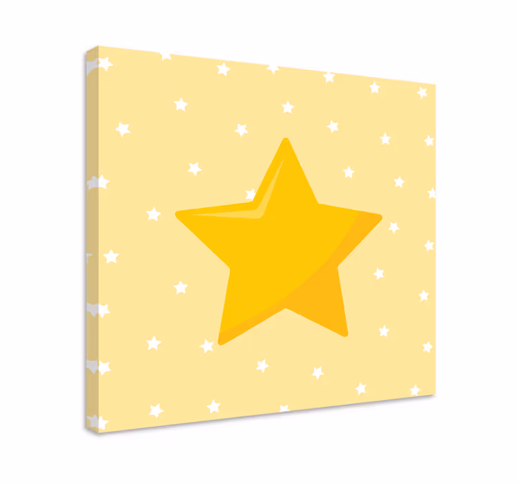 Canvas schilderij kinderen Gele klassieke ster - TenStickers