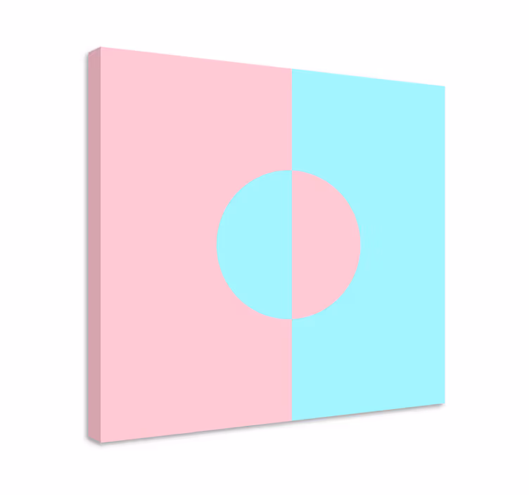 Geometrisch canvas schilderij cirkel en splits - TenStickers