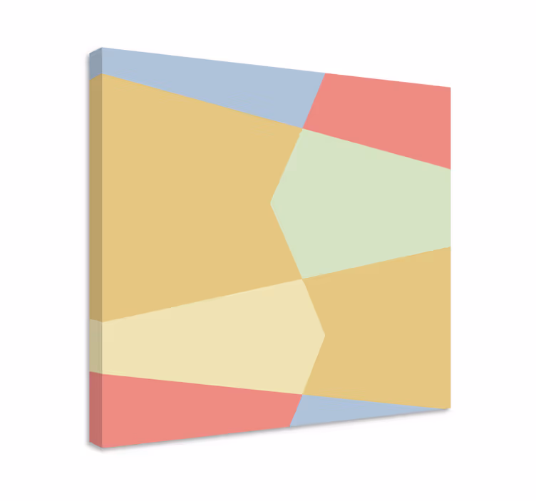 Gevormde kleurblokken Geometrisch canvas schilderij - TenStickers