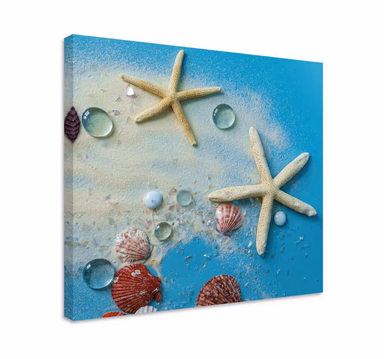3D canvas schilderij Zeester op kleurrijk zand - TenStickers