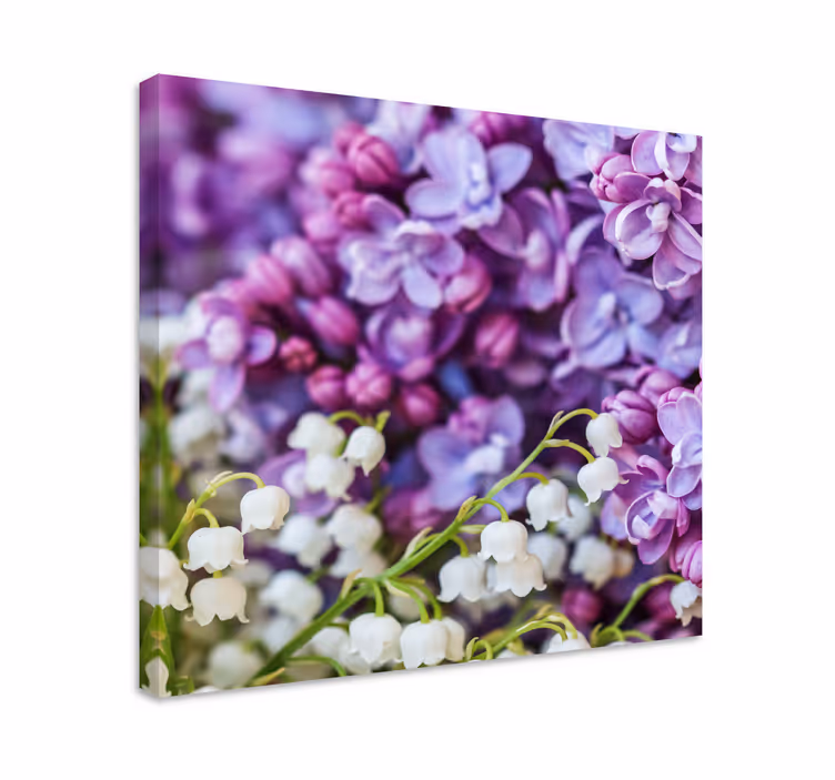 Canvas schilderij bloemen en planten lelies en seringen - TenStickers