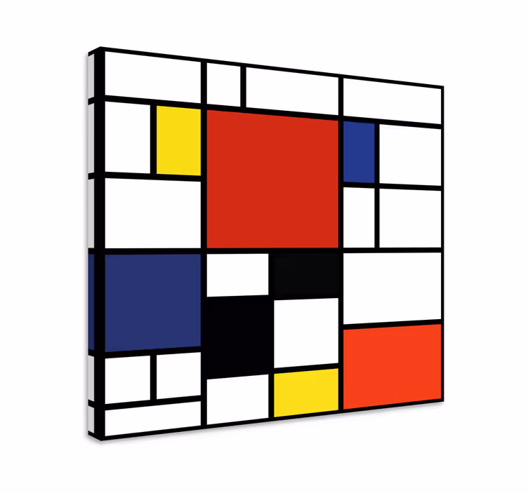 Canvas schilderij abstract geometrische kleurvlakken - TenStickers