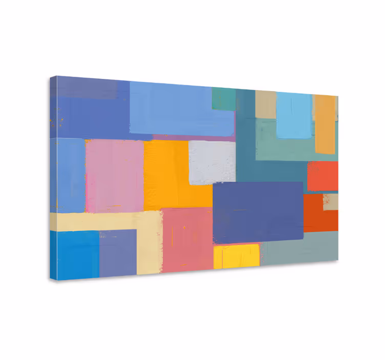 Canvas schilderij abstract vibrante geometrische figuren - TenStickers