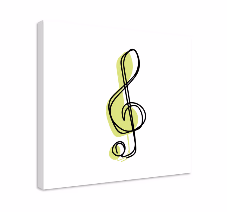 Canvas schilderij muziek notenbalk omlijning - TenStickers