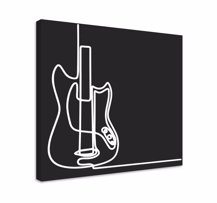 Canvas schilderij muziek elektrische gitaar omtrek - TenStickers