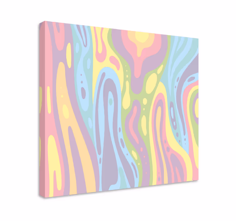 Canvas schilderij abstract kleurrijke stromende patronen - TenStickers
