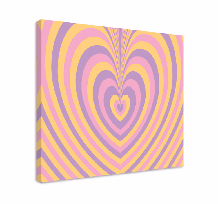 Canvas schilderij abstract hartpatroon golven - TenStickers