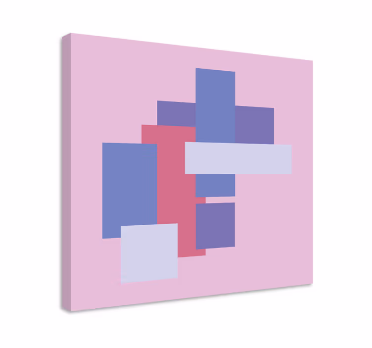 Geometrisch canvas schilderij abstracte blokcompositie - TenStickers