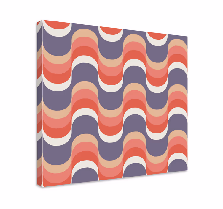 Golvend patroonontwerp Geometrisch canvas schilderij - TenStickers
