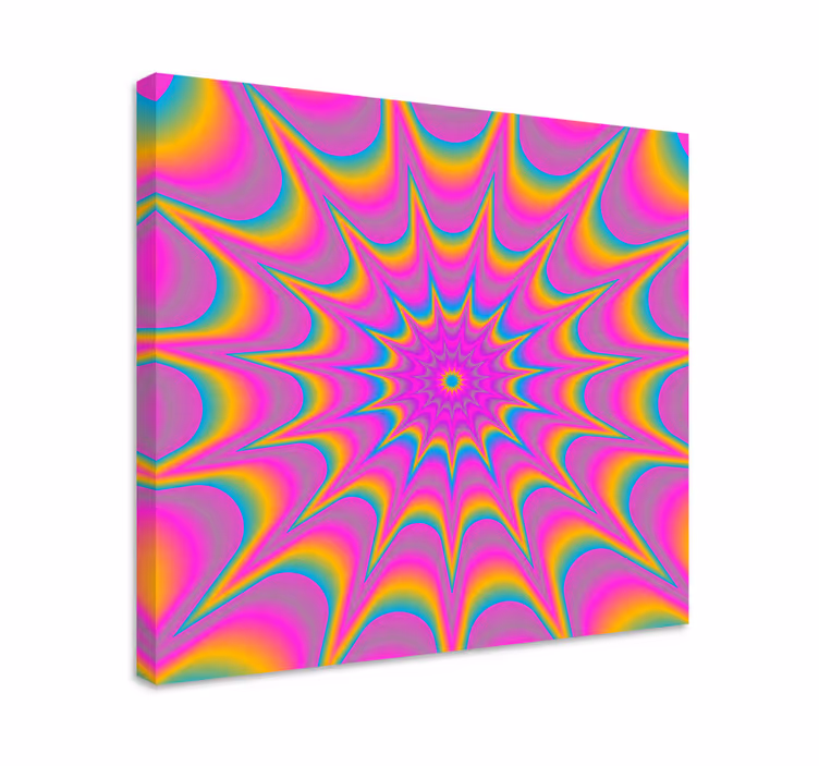 Kleurrijk spiraalpatroon Canvas schilderij abstract - TenStickers