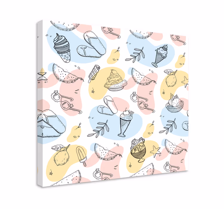 Ornament canvas schilderij zomertraktaties overvloed - TenStickers