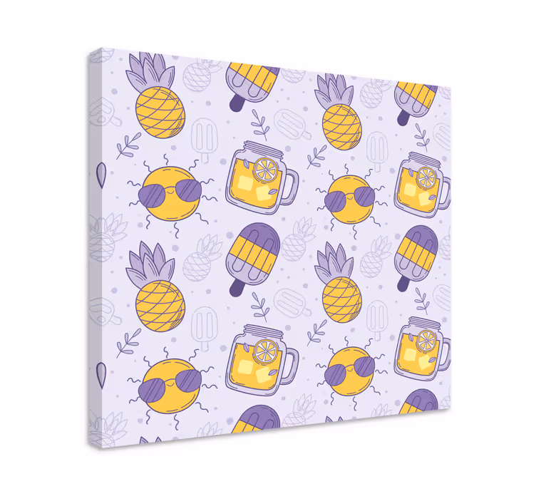 Canvas stilleven en fruit zonnige ananastraktaties - TenStickers