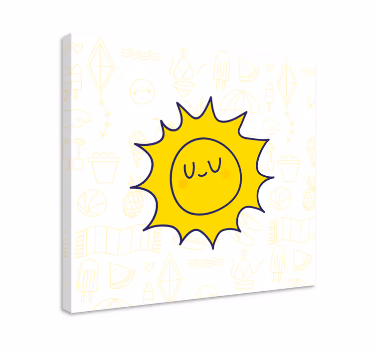 Canvas schilderij sporten vrolijk glimlachend gezicht - TenStickers
