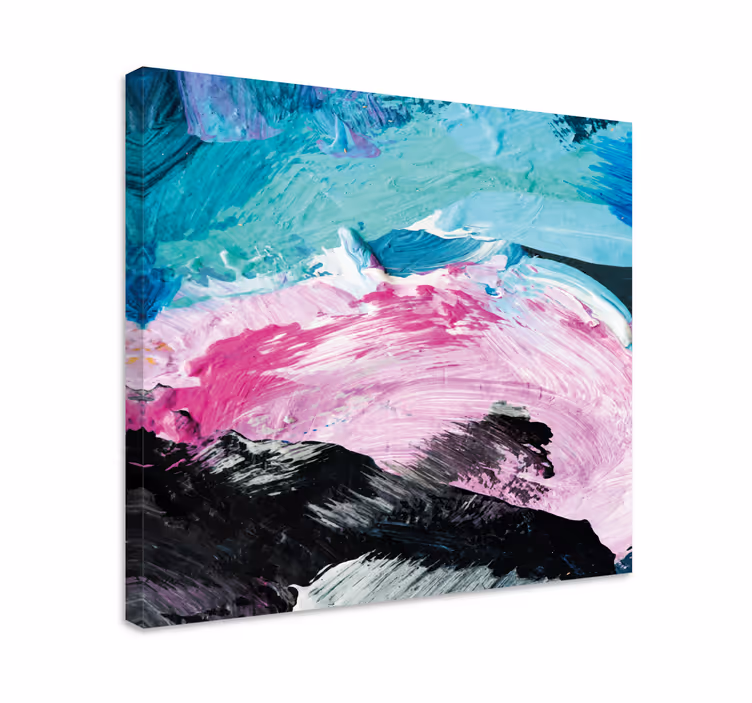 Canvas schilderij abstract dynamische kleurenwervelingen - TenStickers