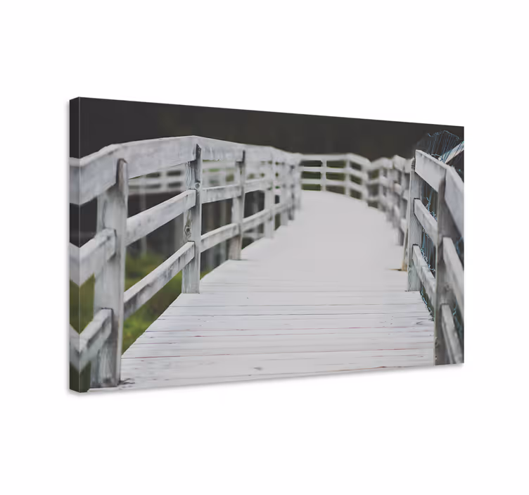 Canvas landschap houten brugpad - TenStickers