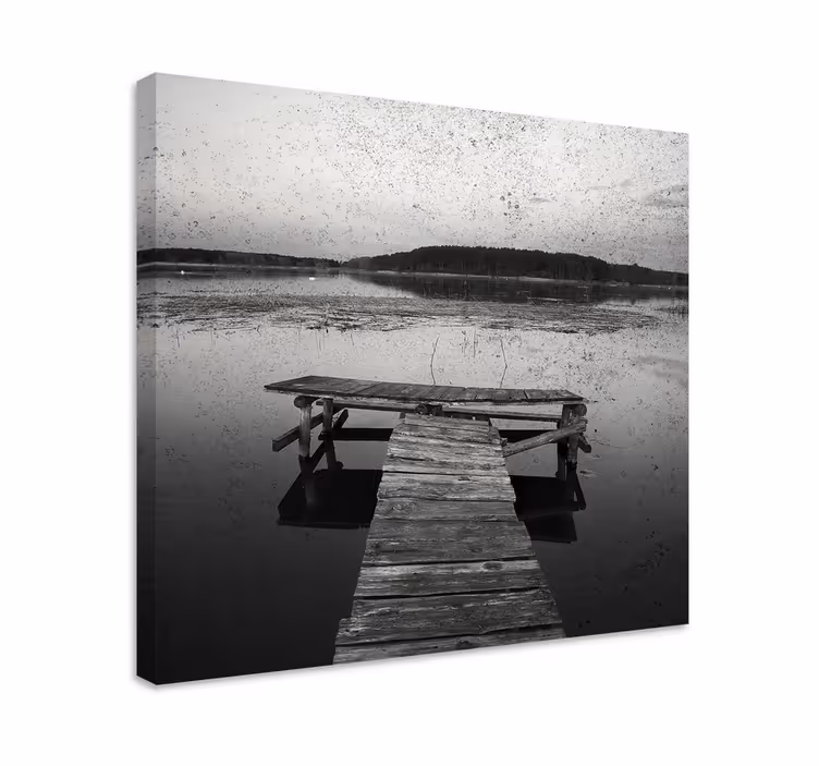 Canvas landschap vredige steiger aan het meer - TenStickers