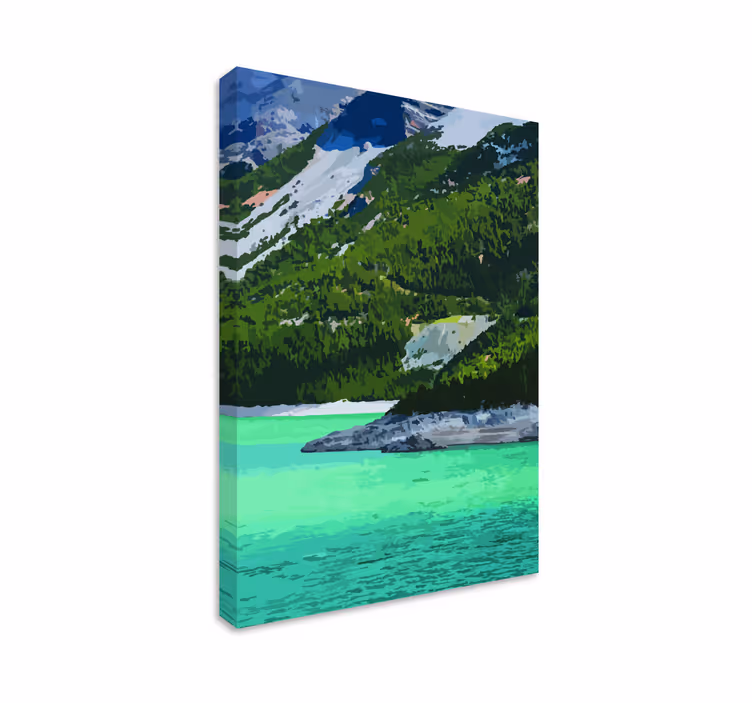Rustig uitzicht op de bergen Canvas landschap - TenStickers
