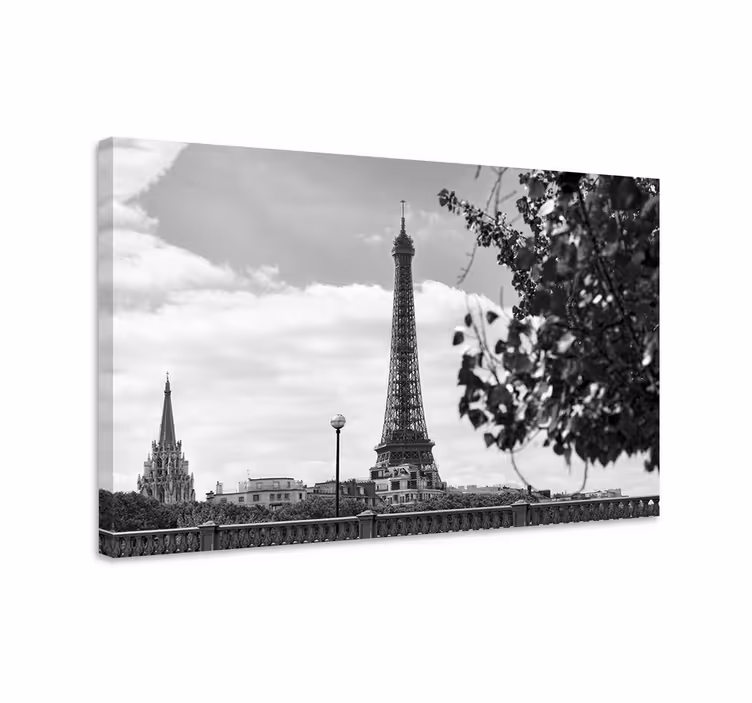 Canvas schilderij landen en steden eiffeltoren perspectief - TenStickers