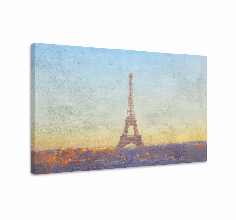 Canvas schilderij landen en steden eiffeltoren landschap - TenStickers