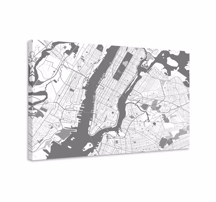 Canvas schilderij landen en steden manhattan kaart - TenStickers