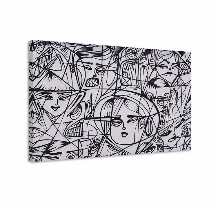 Canvas schilderij abstract gezichtsabstract ontwerp - TenStickers