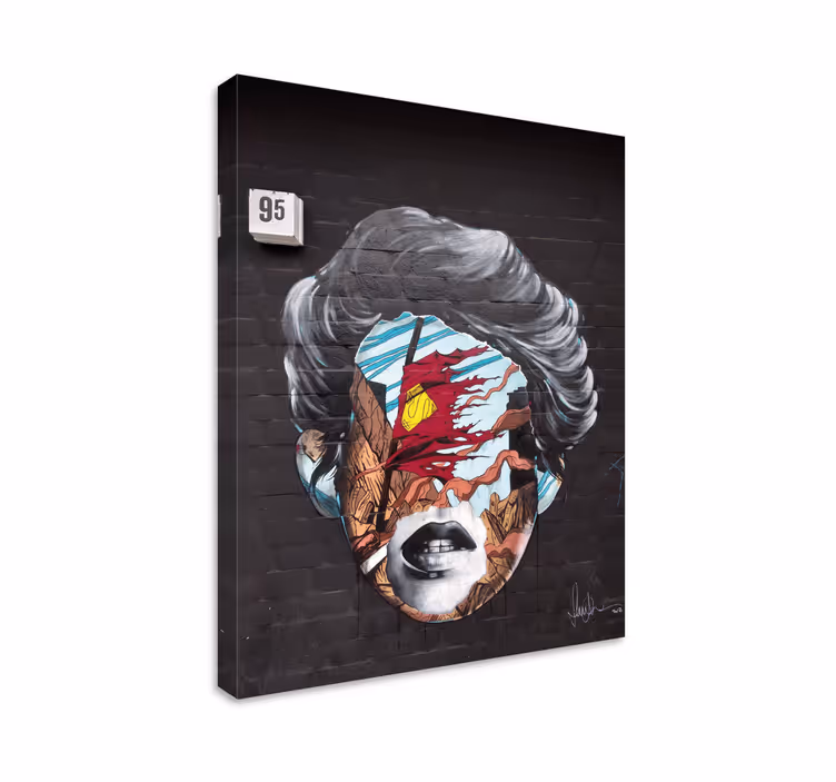 Abstracte gezichtselementen Canvas schilderij kunst - TenStickers