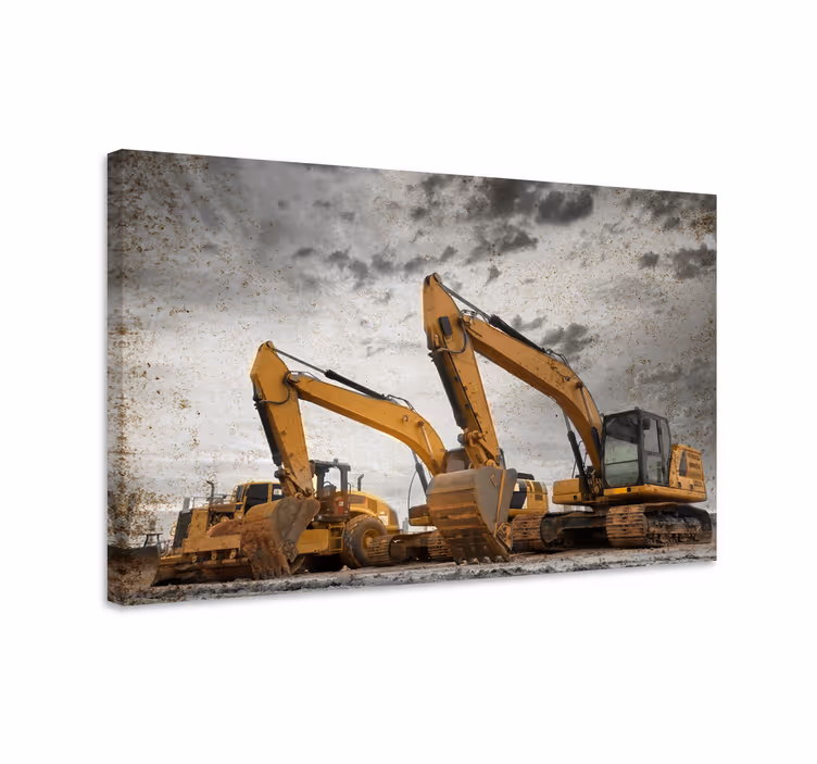 Canvas schilderij sporten heavy machinery duo - TenStickers