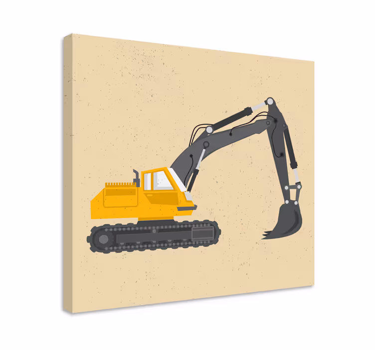 Canvas schilderij sporten graafmachine print - TenStickers