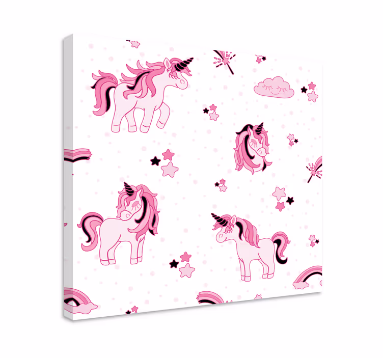 Canvas schilderij eenhoorn schattige patronen - TenStickers