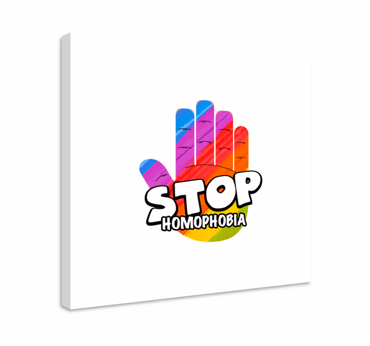 Canvas schilderij tekst stop homofobie - TenStickers