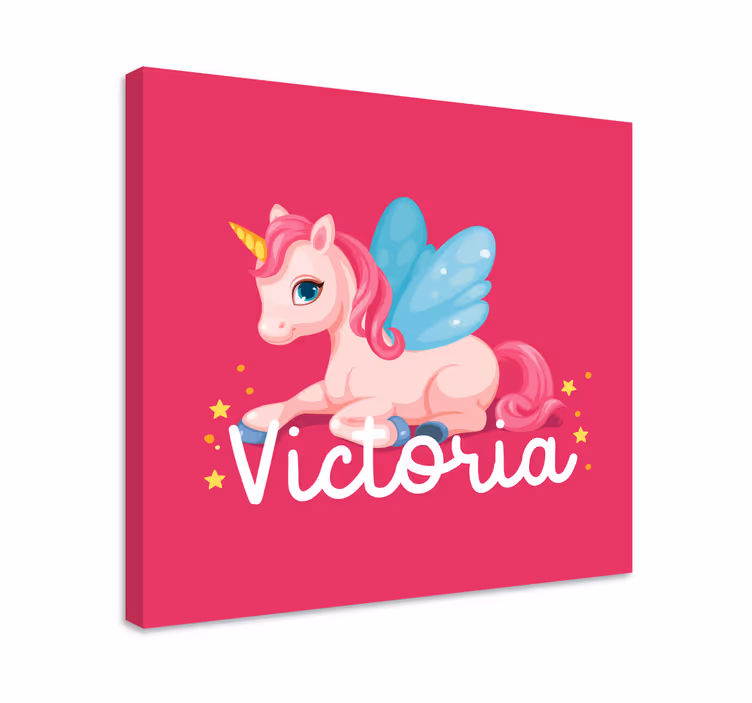 Canvas schilderij eenhoorn schattig fantasiewezen - TenStickers