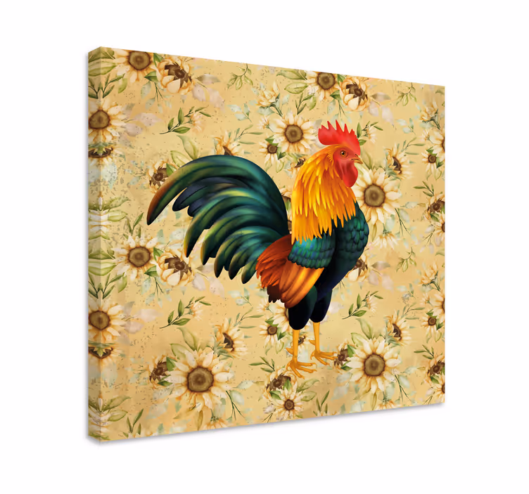 Canvas schilderij vogels levendig hanenportret - TenStickers