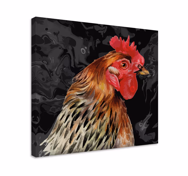Levendig haanportret Canvas schilderij dieren - TenStickers