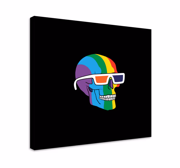 Canvas stilleven en fruit rainbow skulls bril - TenStickers