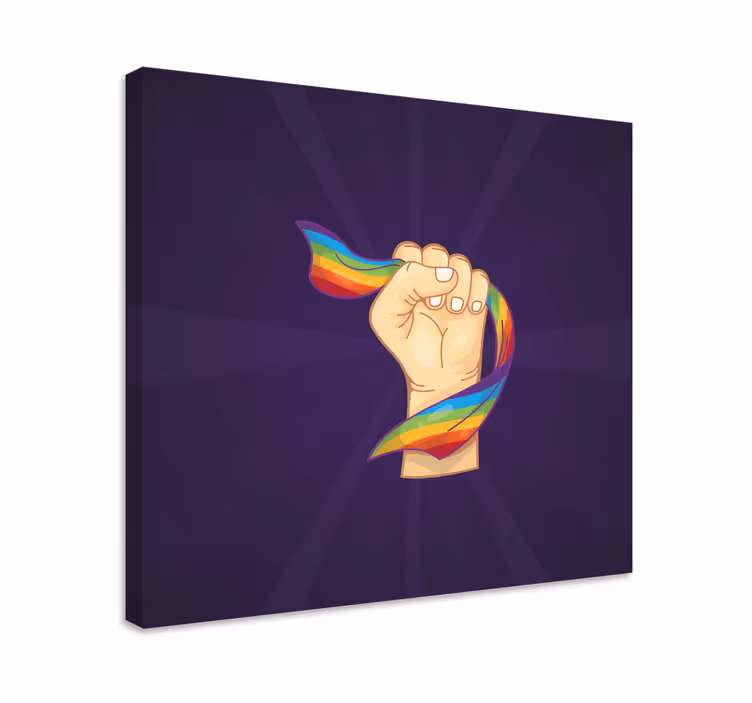 Canvas schilderij tekst pride vist symbool - TenStickers