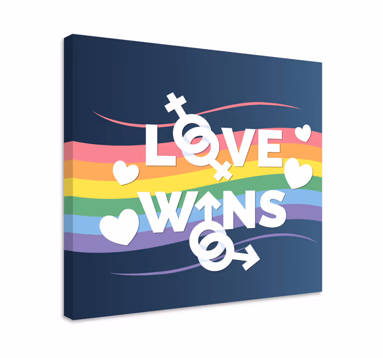 Canvas schilderij tekst liefde overwint berichten - TenStickers