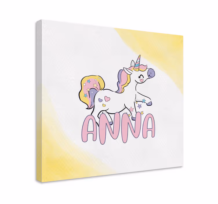 Canvas schilderij eenhoorn blij eenhoorn personage - TenStickers