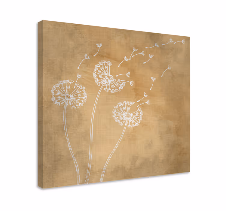 Canvas schilderij bloemen en planten paardenbloemzaad flow - TenStickers