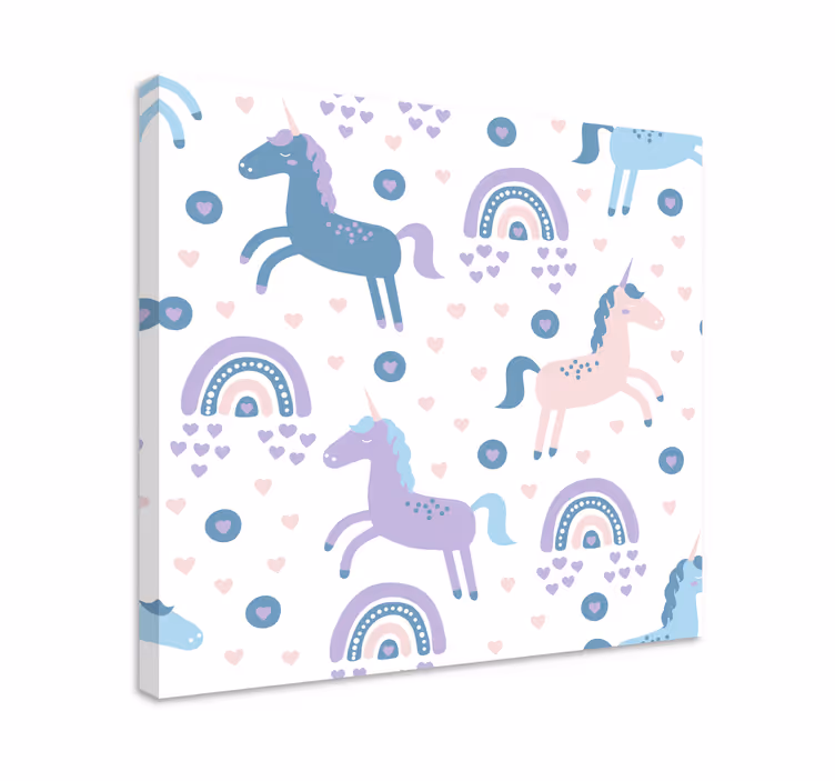 Canvas schilderij herten speelse eenhoorn patronen - TenStickers