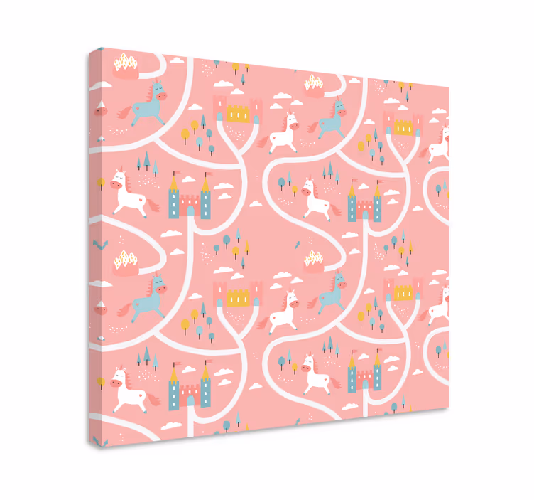 Canvas schilderij herten speelse eenhoorn reis - TenStickers
