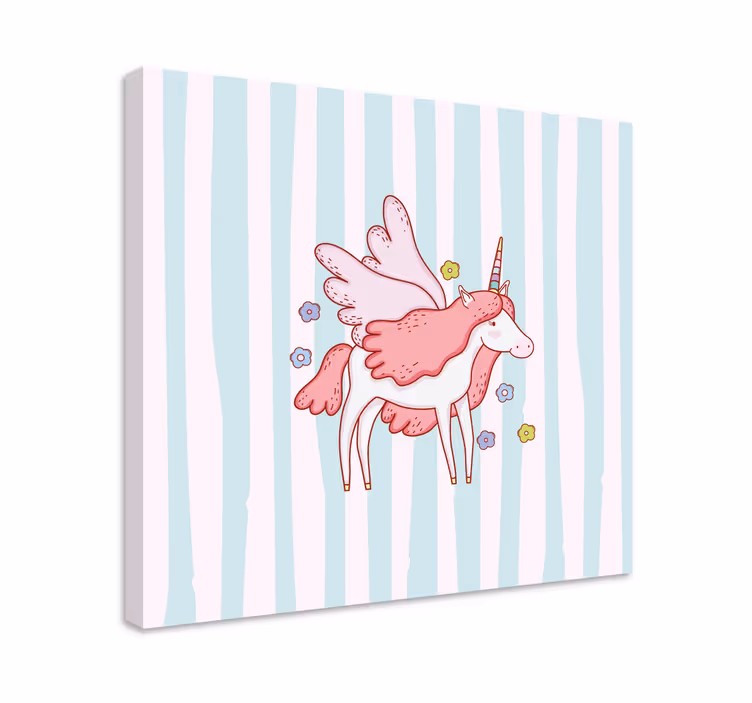 Canvas schilderij eenhoorn magische vleugelponeys - TenStickers