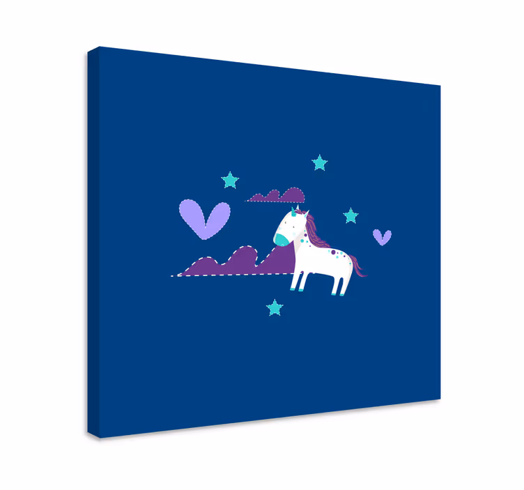 Canvas schilderij eenhoorn betoverende eenhoorn scène - TenStickers