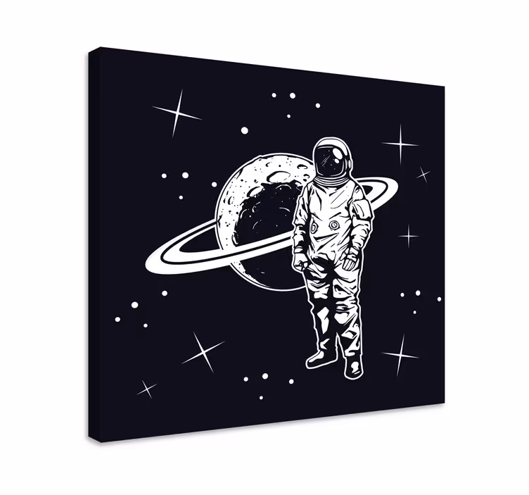 Videogames canvas schilderij cosmonaut in orbit - TenStickers