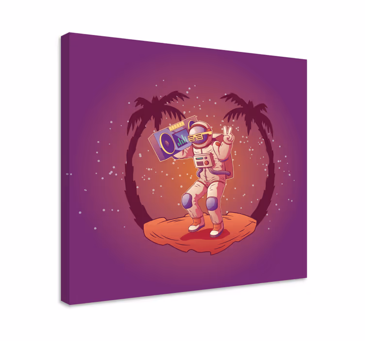 Videogames canvas schilderij astronaut dansend - TenStickers