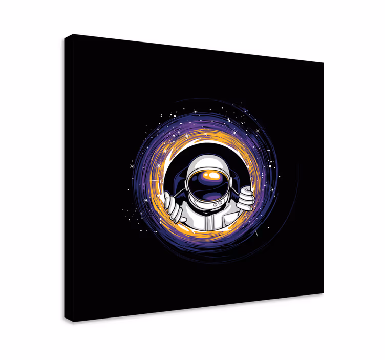 Videogames canvas schilderij astronaut omhelzing portaal - TenStickers