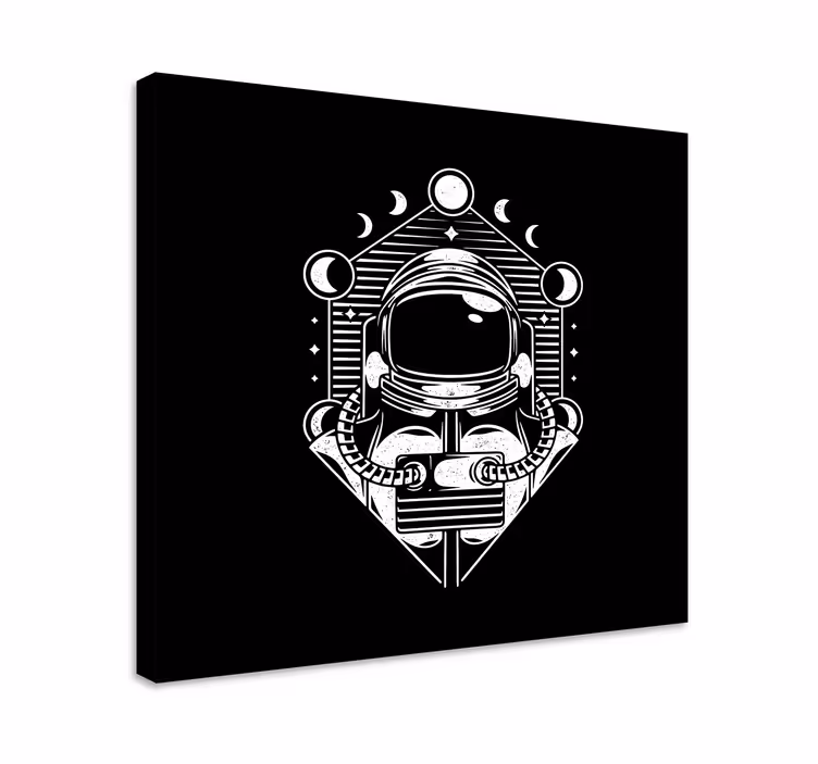 Videogames canvas schilderij astronaut maanfasen - TenStickers