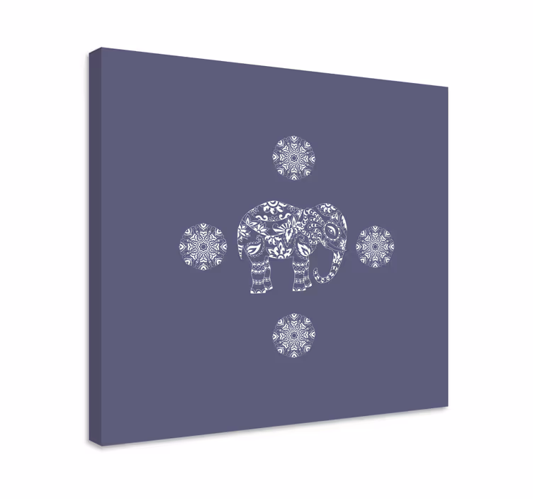 Canvas schilderij olifant decoratief olifantenmotief - TenStickers