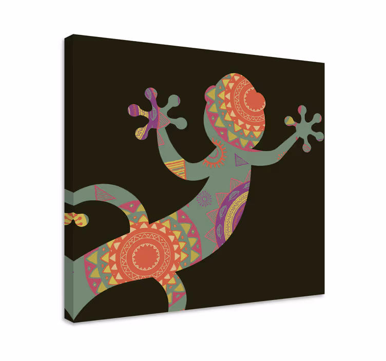 Canvas schilderij dieren geometrische reptiel illustratie - TenStickers