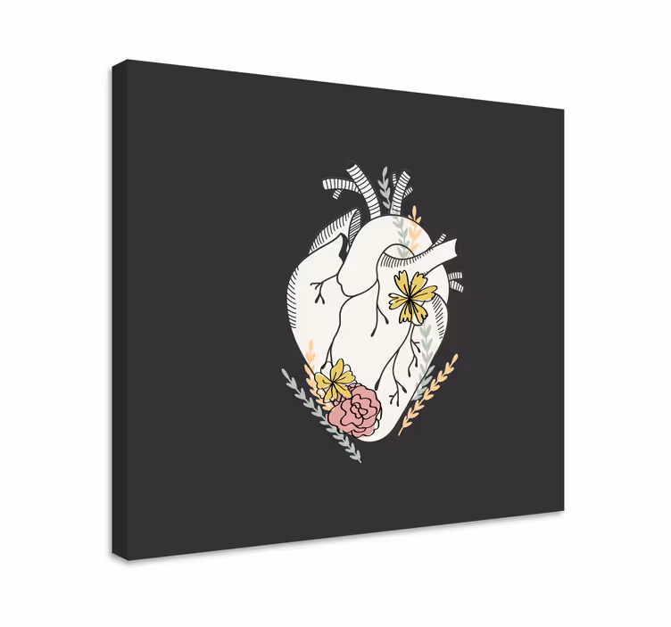Canvas landschap hart bloem compositie - TenStickers
