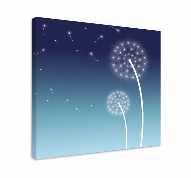 Canvas schilderij bloemen en planten paardenbloempluis - TenStickers